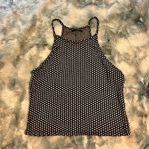Brandy Melville Black and White Pattern Tank Top